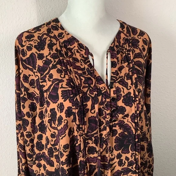 MELISSA MCCARTHY Floral Tunic Blouse 2X Asymmetric Hem Work Office Spring Boho - Picture 4 of 15